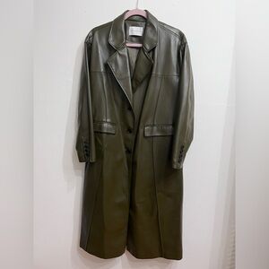 Classic Olive Leather Jacket for Women